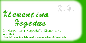 klementina hegedus business card